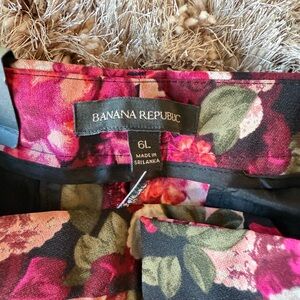 Banana Republic Pink and Green Floral Skirt